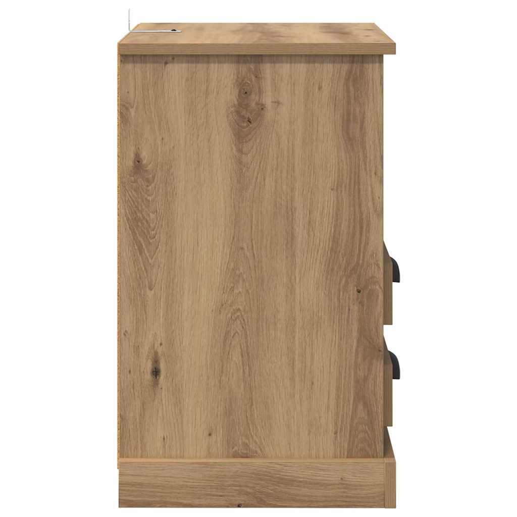 Bedside Cabinet with Drawer 2 pcs Artisan oak 43 x 36 x 60 cm